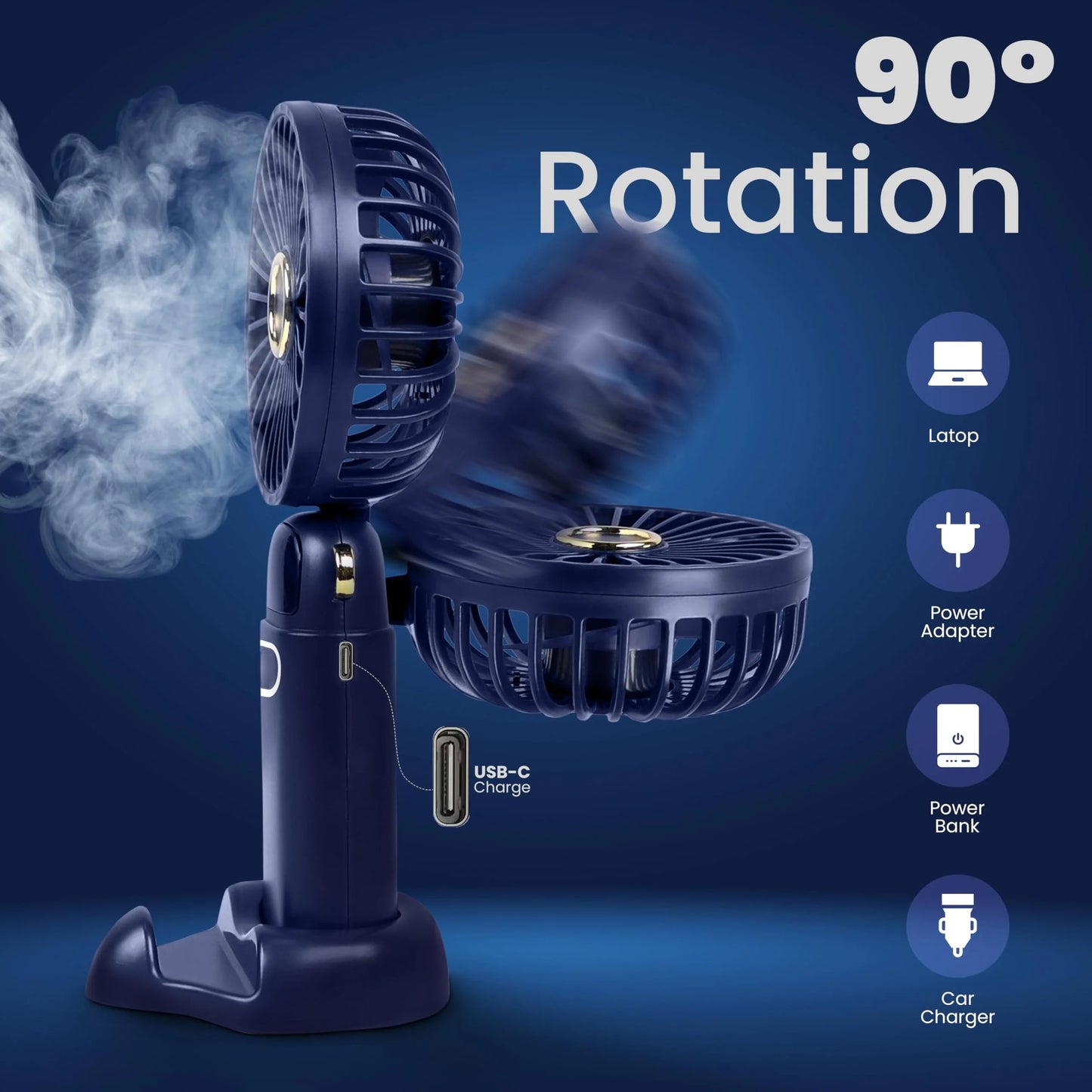 Portable Handheld Fan | USB Rechargeable with 5 Speed