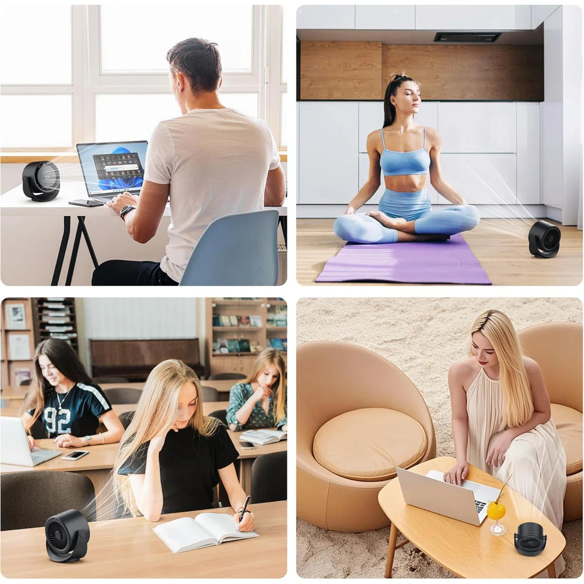 Portable Desk Fan - 5 Speed Rechargeable Battery Operated Fan, 4000Mah 17H Cooling