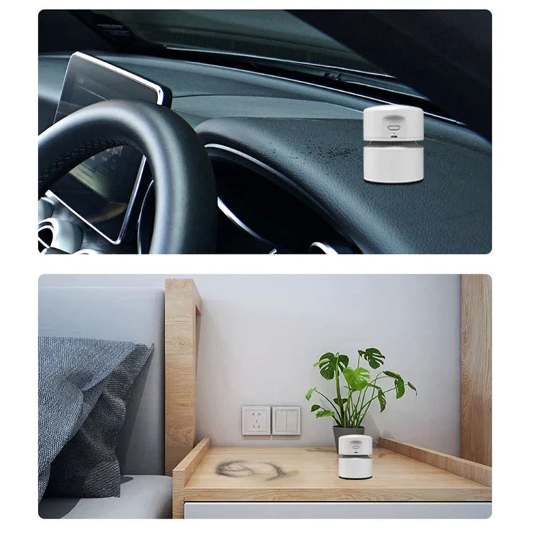 Desktop Mini Vacuum Cleaner USB Rechargeable Office Home Portable Paper Cleaner(White)