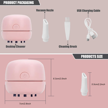 Desktop Vacuum Cleaner USB Recharging, Portable Mini Vacuum Cleaner
