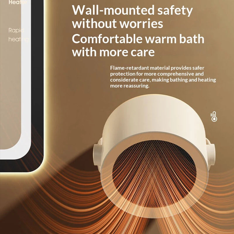 Intelligent Portable Desk Heater, Fast Heating Warm Air Blower with 90° Adjustable Angle