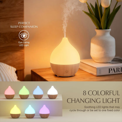 Essential Oil Diffuser, Cool Mist Humidifier with Warm White Lights, for Office Hom