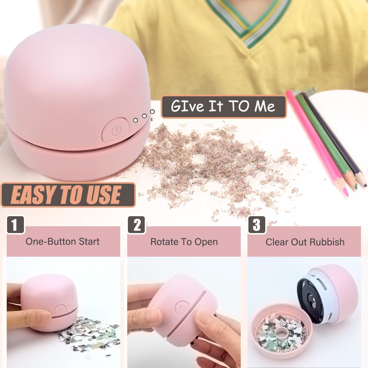 Desktop Vacuum Cleaner USB Recharging, Portable Mini Vacuum Cleaner