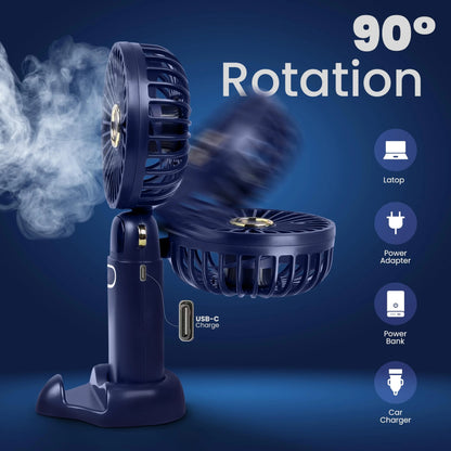Portable Handheld Fan | USB Rechargeable with 5 Speed