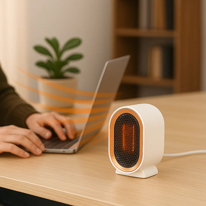 Compact Ceramic Space Heater | Portable Desktop Design with Safety Features