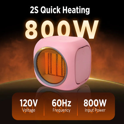 Desktop Space Heater With Hidden Mug Warmer, Electric Indoor Heater With Dual Heat Settings, Compact Personal Heater