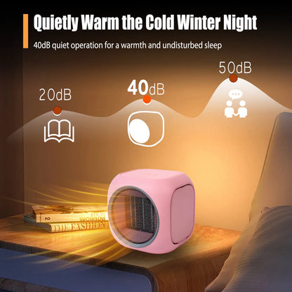 Desktop Space Heater With Hidden Mug Warmer, Electric Indoor Heater With Dual Heat Settings, Compact Personal Heater