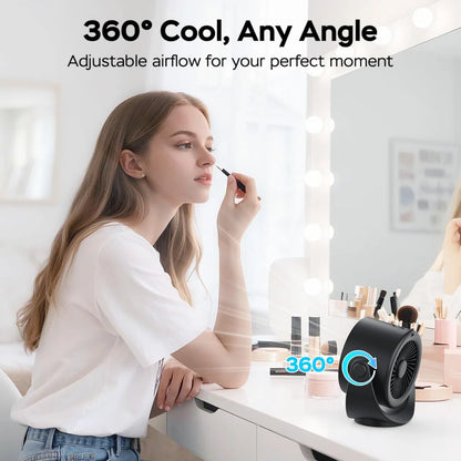 Portable Desk Fan - 5 Speed Rechargeable Battery Operated Fan, 4000Mah 17H Cooling