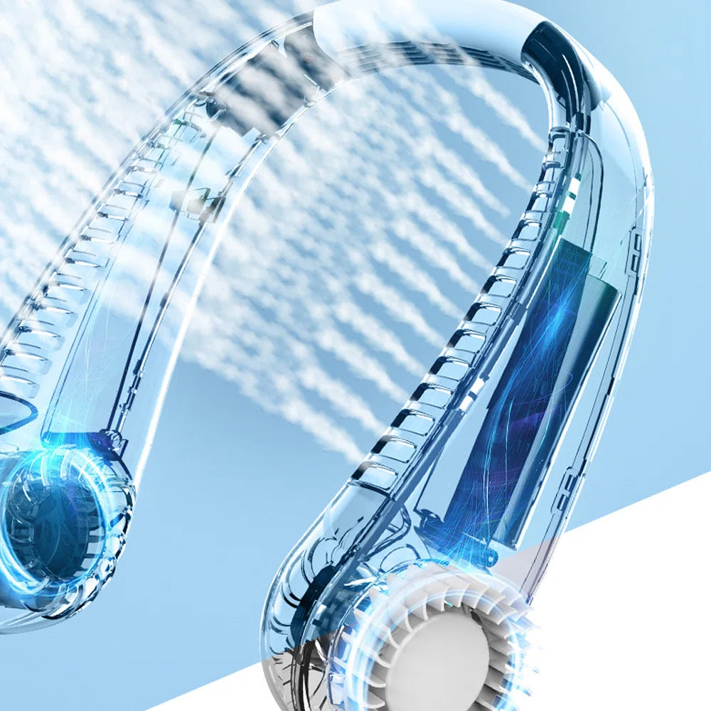 Portable Neck Fan, 4-speed, USB Charging, Blade-less Design, No Noise-Free