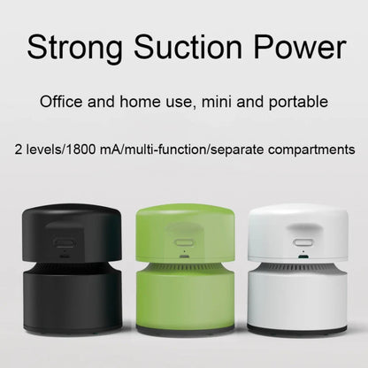 Desktop Mini Vacuum Cleaner USB Rechargeable Office Home Portable Paper Cleaner(White)