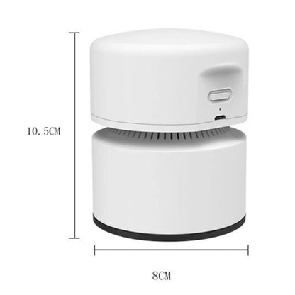 Desktop Mini Vacuum Cleaner USB Rechargeable Office Home Portable Paper Cleaner(White)