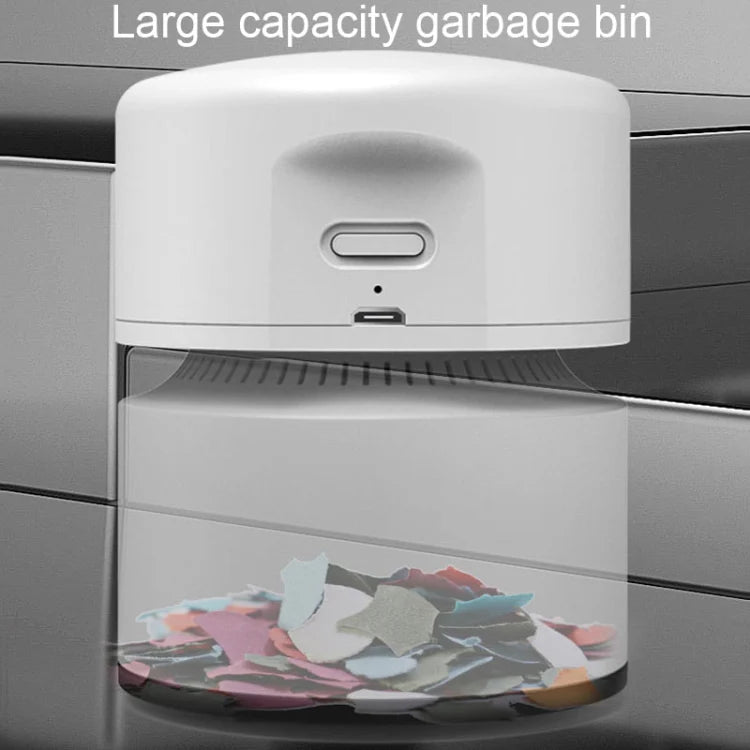 Desktop Mini Vacuum Cleaner USB Rechargeable Office Home Portable Paper Cleaner(White)
